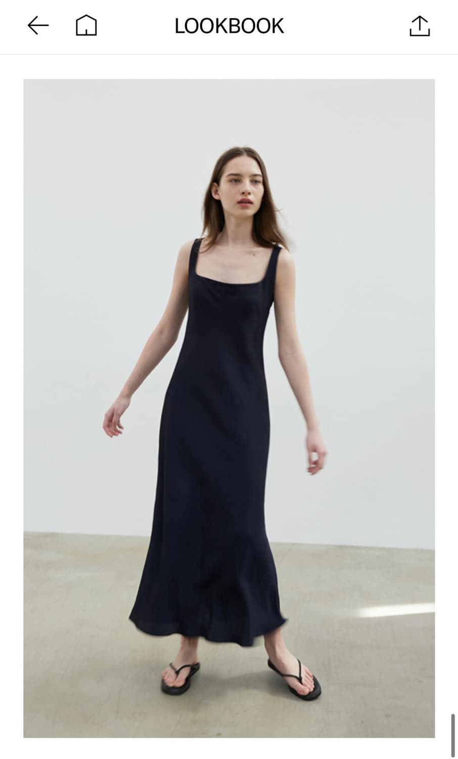 (새상품)HAVEC 하베크 - Square-neck silky dress 상품이미지3
