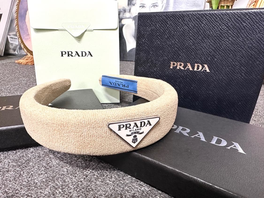 프라다 헤어밴드 브라운 상품이미지2