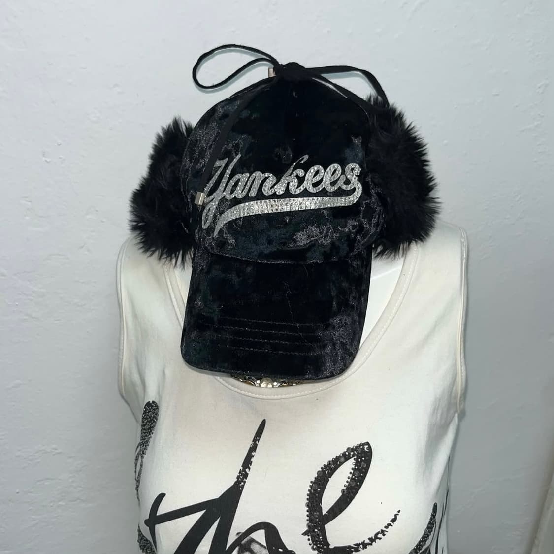 양키스 트루퍼 벨벳 큐빅 트루퍼햇 / 군밤모자 상품이미지1