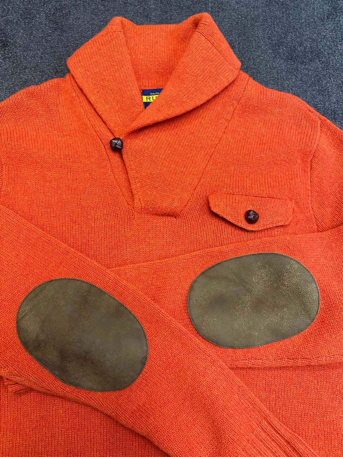 랄프로렌 럭비 숄카라 울 니트 L 상품이미지2
