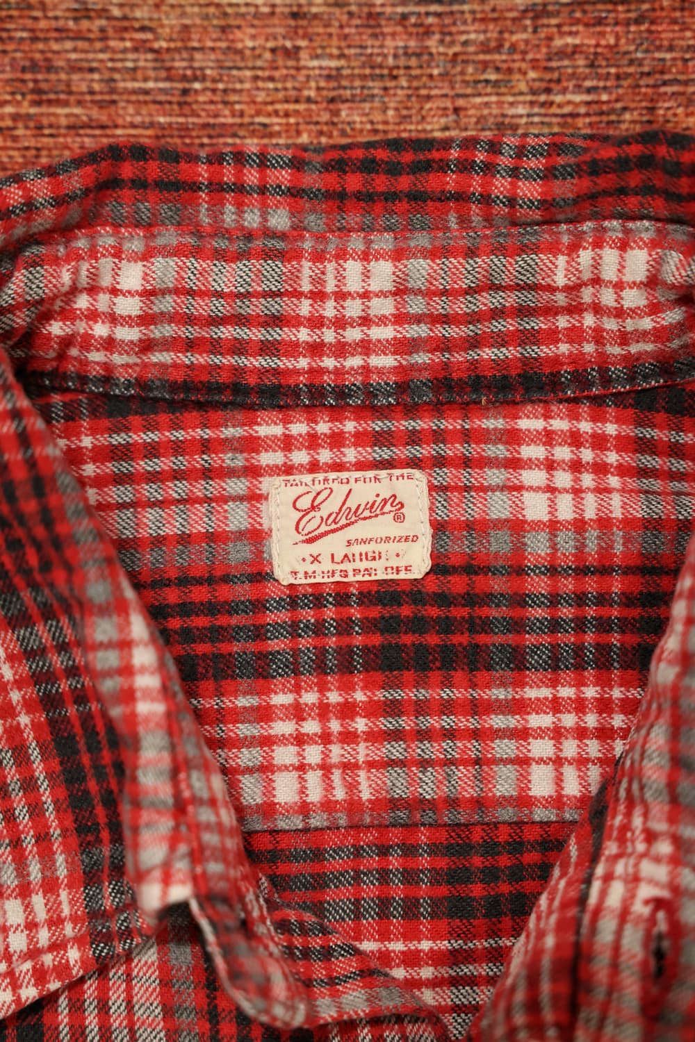 에드윈 레드 플란넬 체크 셔츠 판매 상품이미지6