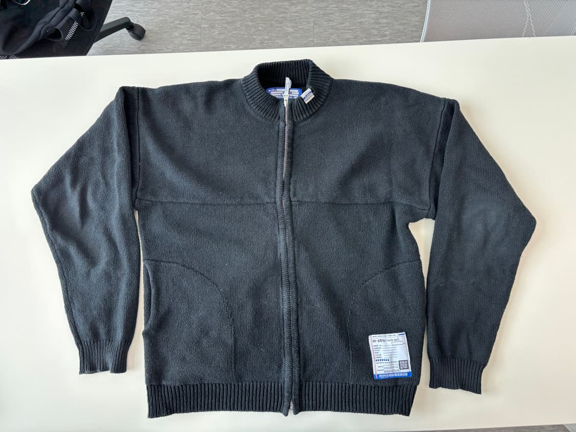 [48] 미하라 야스히로 인스트루멘탈 패치코튼 니트 집업 상품이미지1