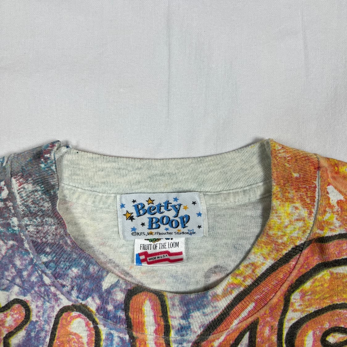 90‘s 베티붑 betty boop 카툰 올프린트 반팔티 상품이미지6