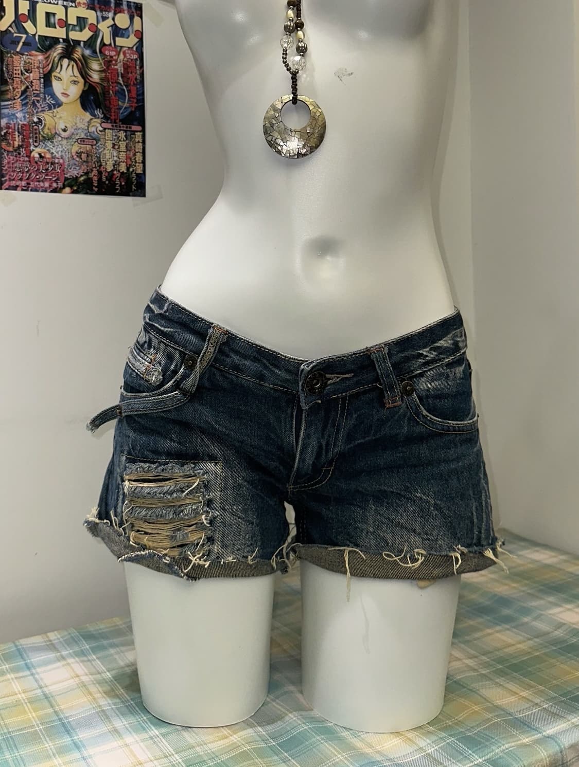 stud detail denim shorts 상품이미지2
