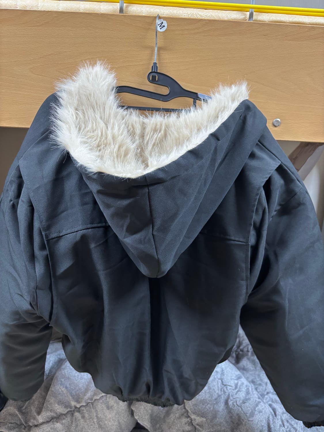 블랙 퍼후드 점퍼 패딩 상품이미지2