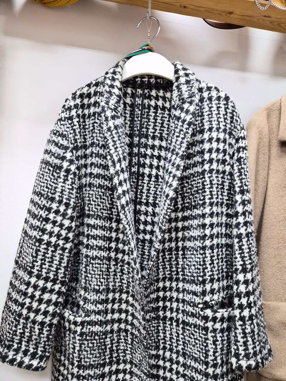 블루밍 울알파카  하운드투스 체크코트 상품이미지4