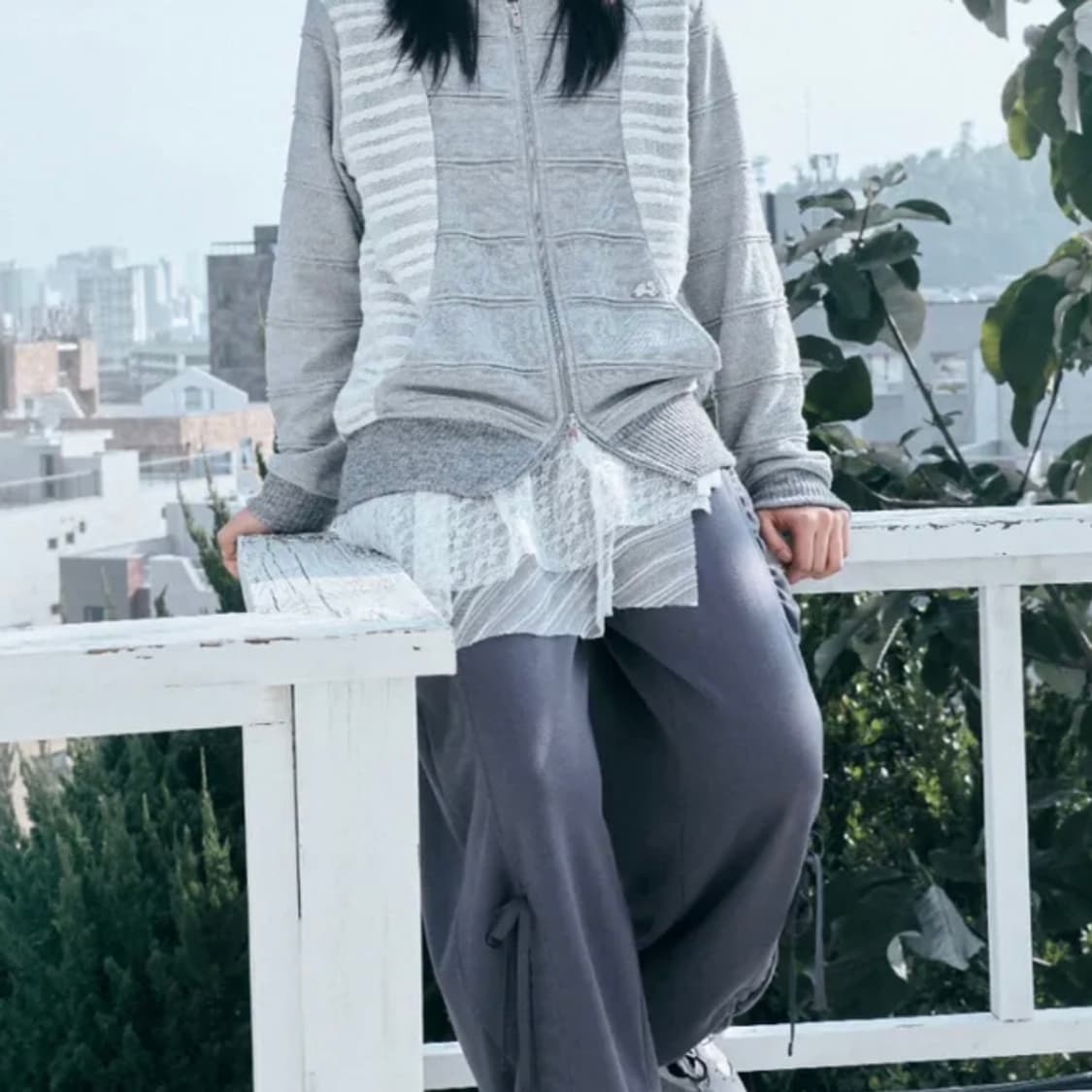 허그유어스킨 레이어드 레이스 벨트 화이트 상품이미지5