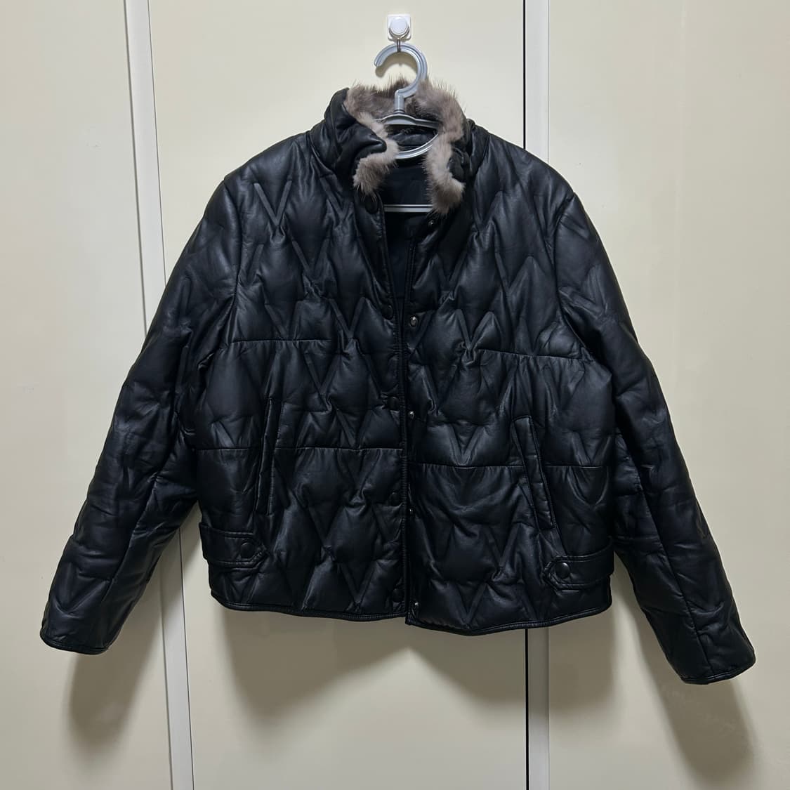 [재판매] 빈티지 레더 경량패딩 자켓 상품이미지1