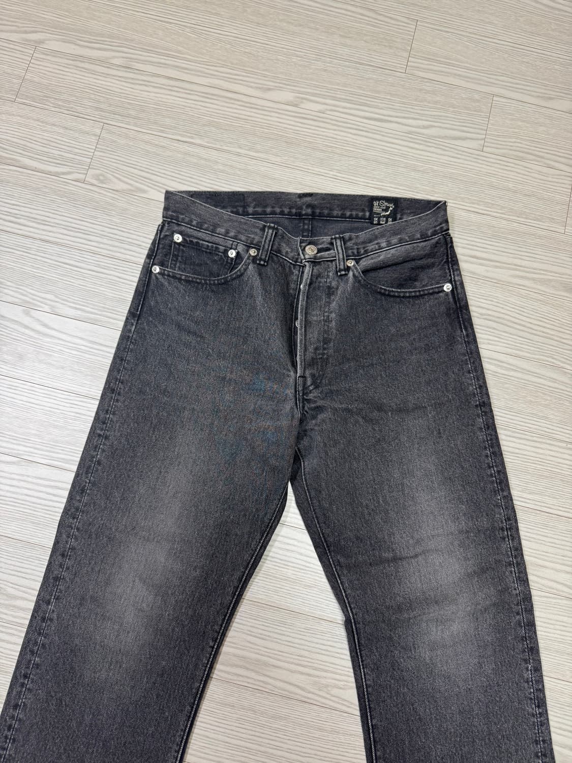 오어슬로우 바지 105W STONE DENIM - BLACK 1사이즈 상품이미지2