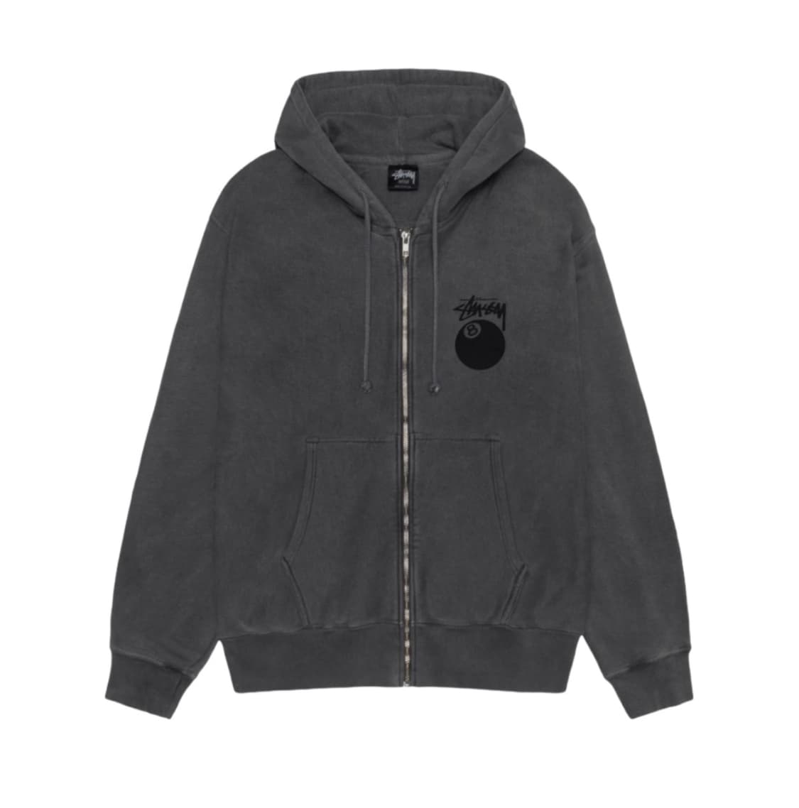 스투시 피그먼트 후드집업 L 에잇볼 8볼 블랙 상품이미지2