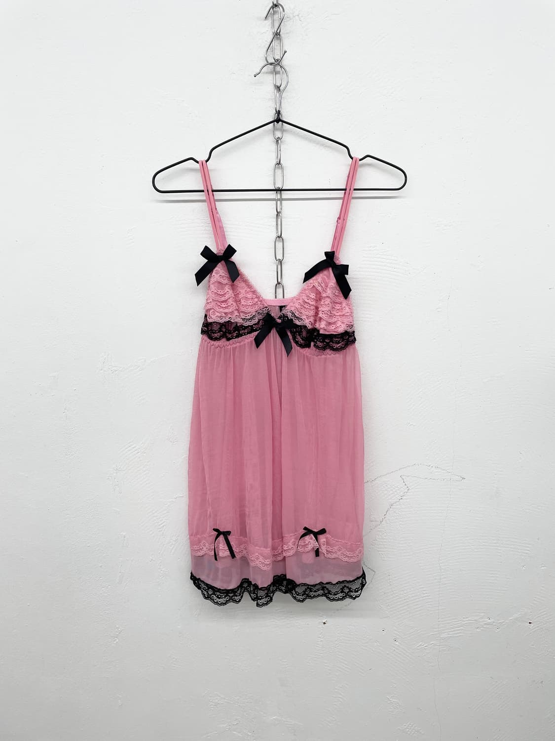갸루 핑크 레이스 캉캉 슬립 상품이미지4