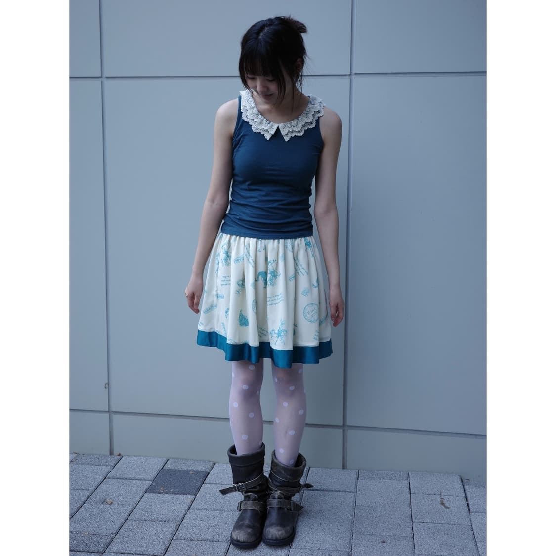 빈티지 민트 미디 스커트 상품이미지6