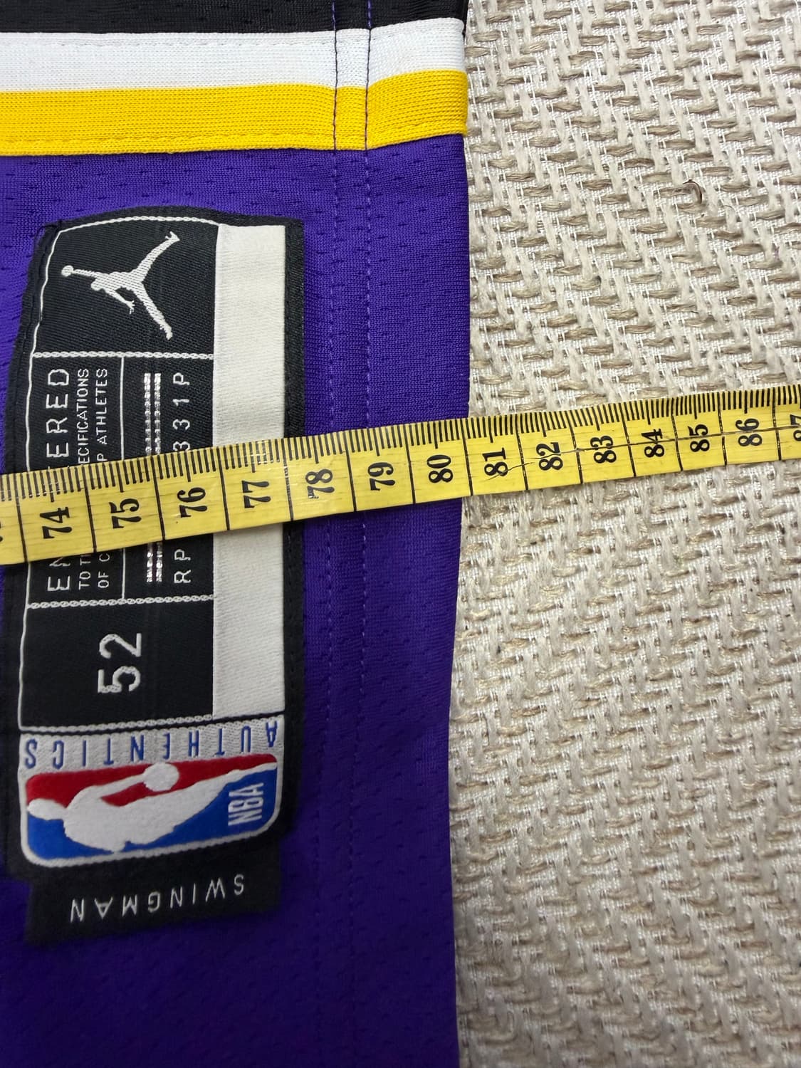 정품) 나이키 조던 LA 레이커스 르브론 제임스 유니폼 져지 XL 상품이미지10