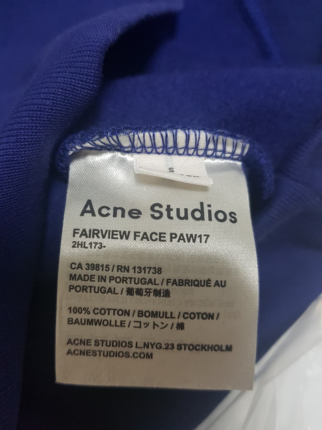 [S]아크네acne 페어뷰 로얄블루 맨투맨 상품이미지2