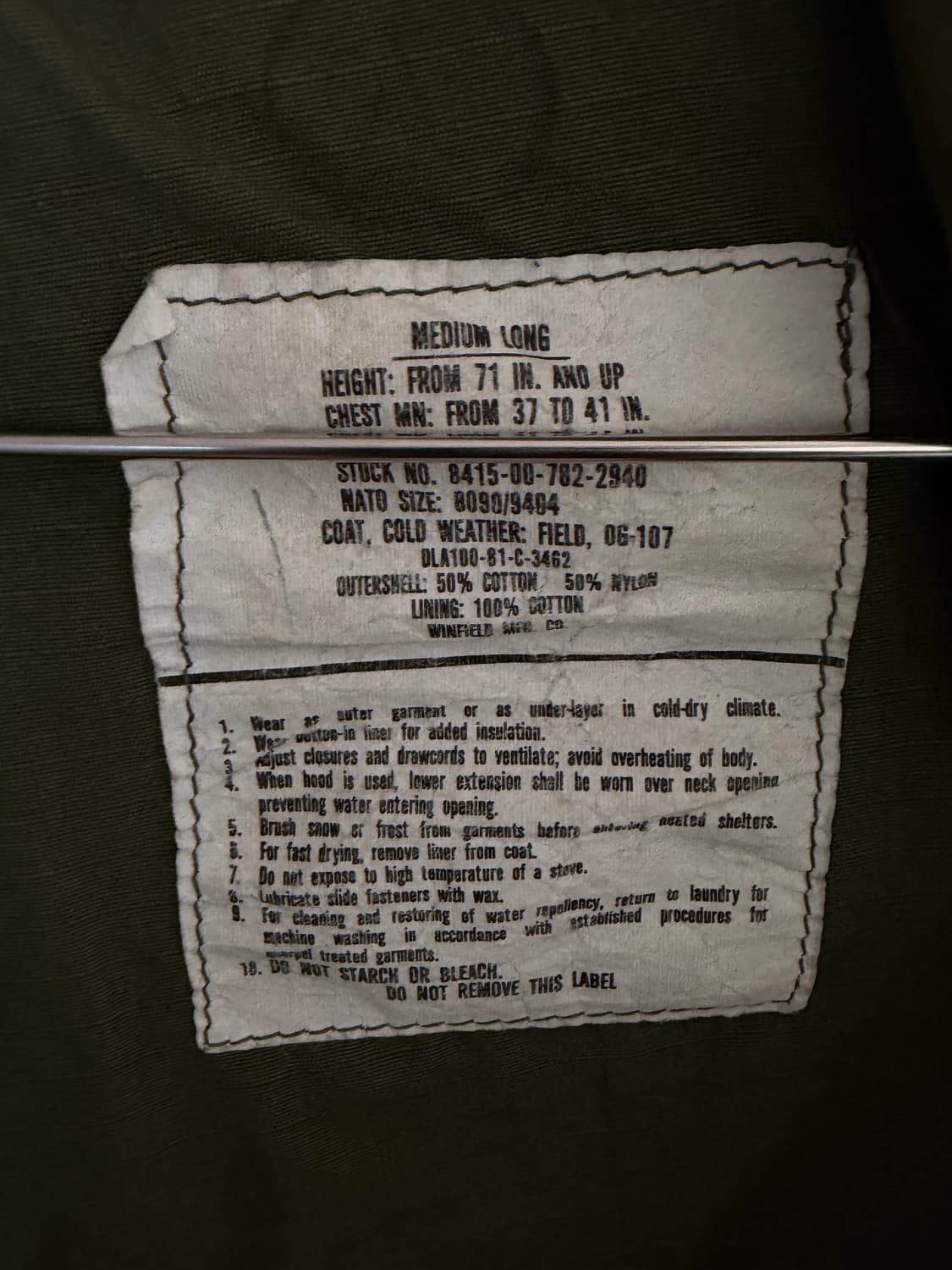 m65 필드자켓 오리지널 미디움 롱 상품이미지4