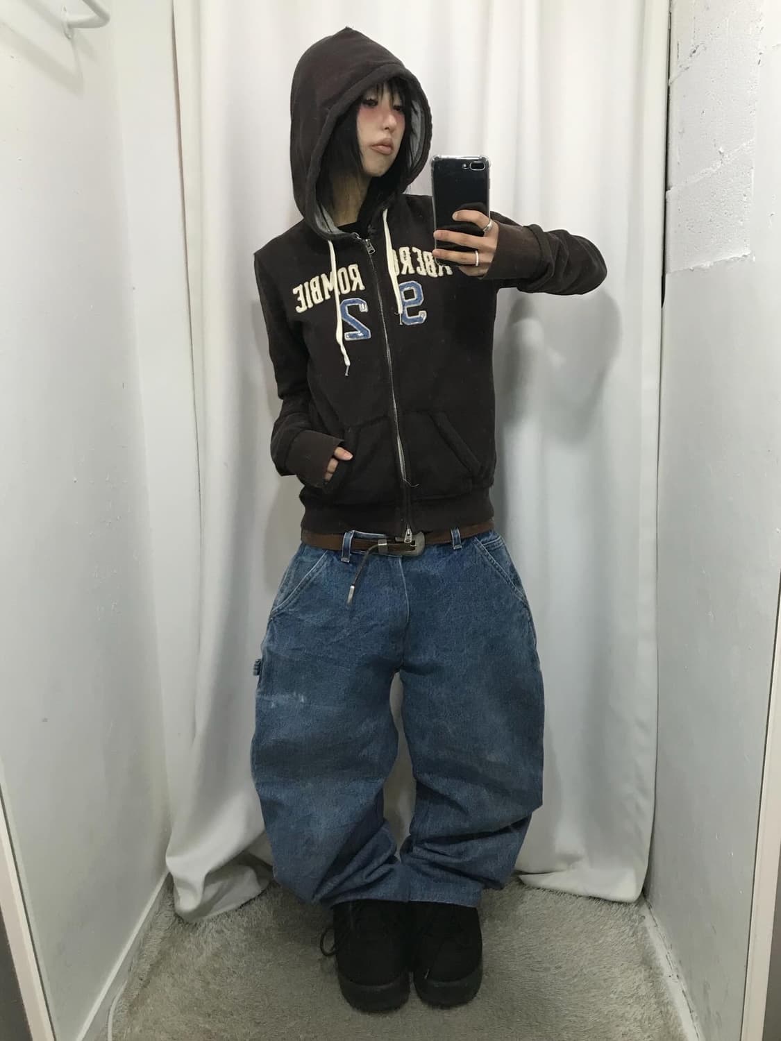 Abercrombie Brown Two-Way Hood Zip-Up  상품이미지2