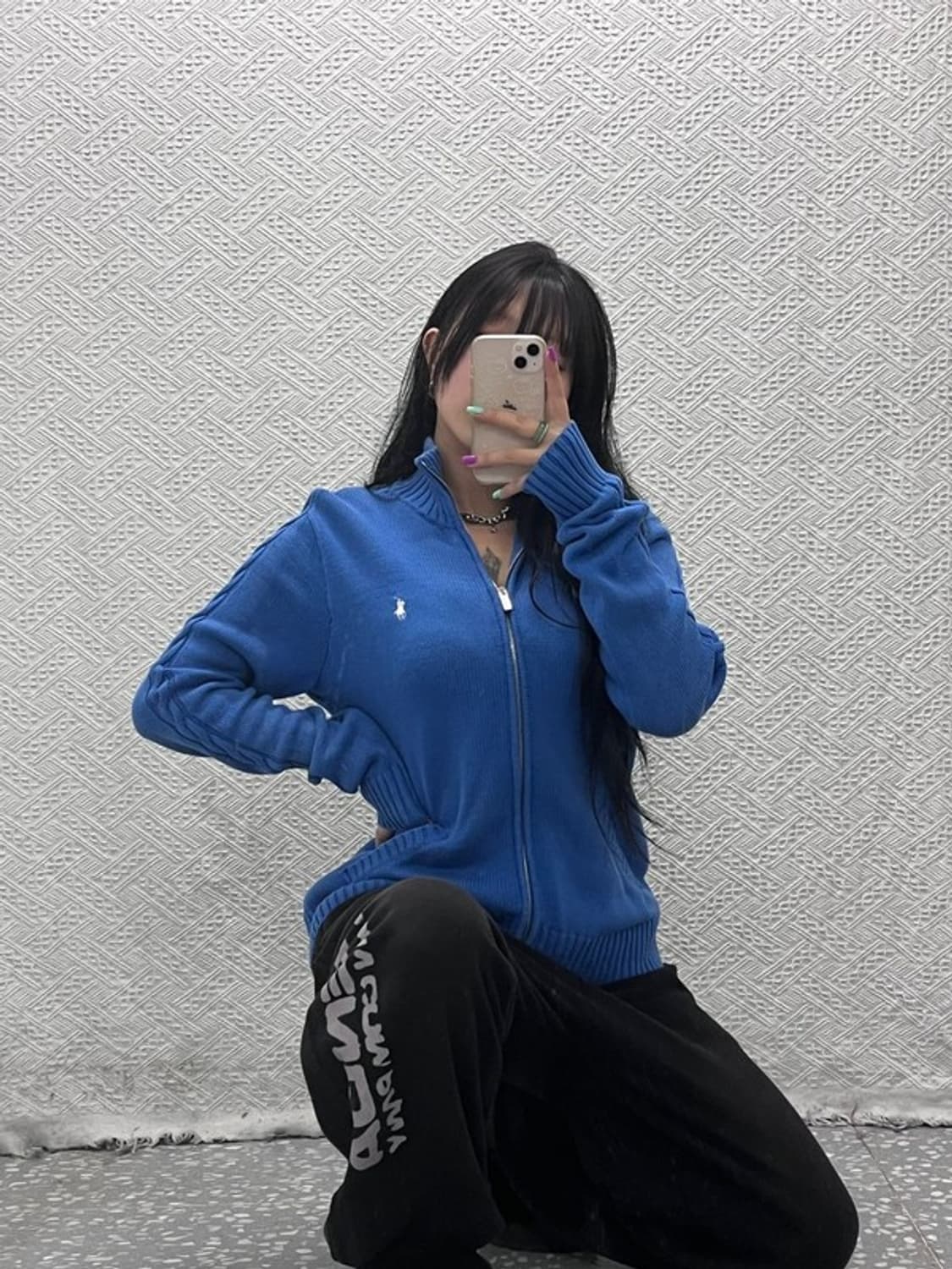 폴로 랄프로렌 스포츠 레트로 비비드블루 니트 가디건 XL C06884 상품이미지1