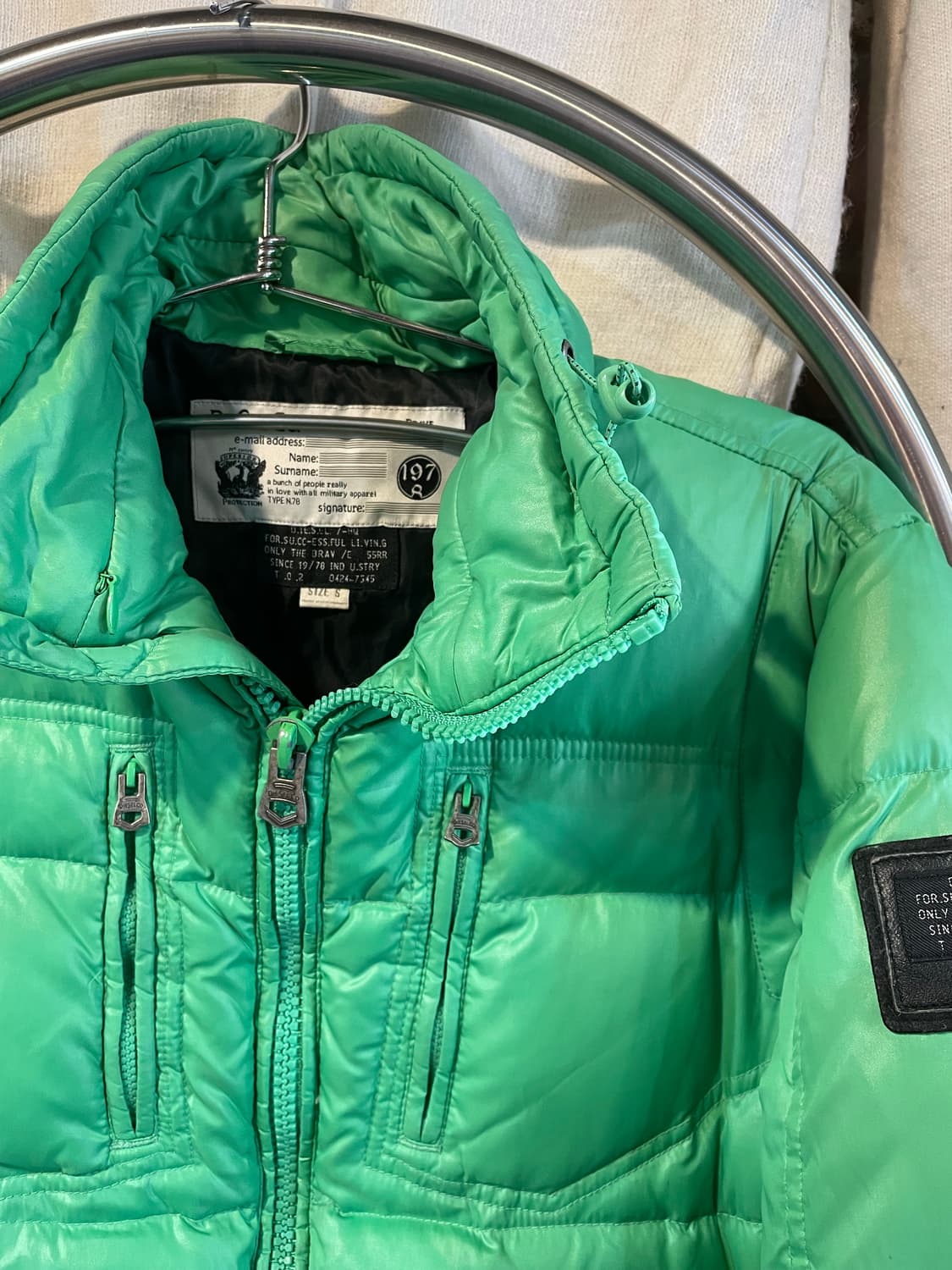 디젤 포켑 그린 패딩 상품이미지2