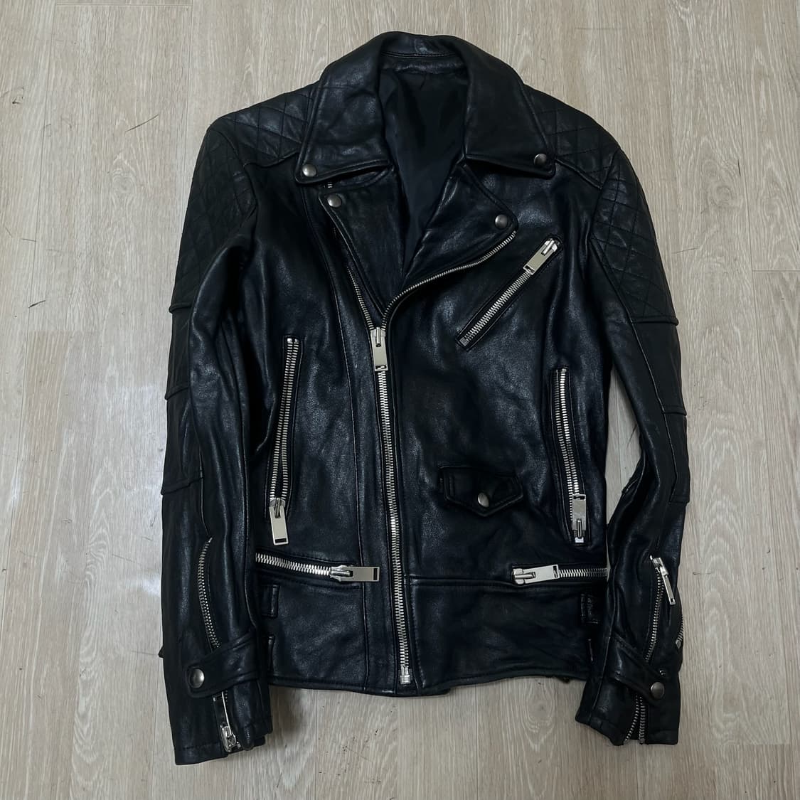 남성 천연 양가죽 더블 라이더 가죽자켓 L/100  상품이미지1