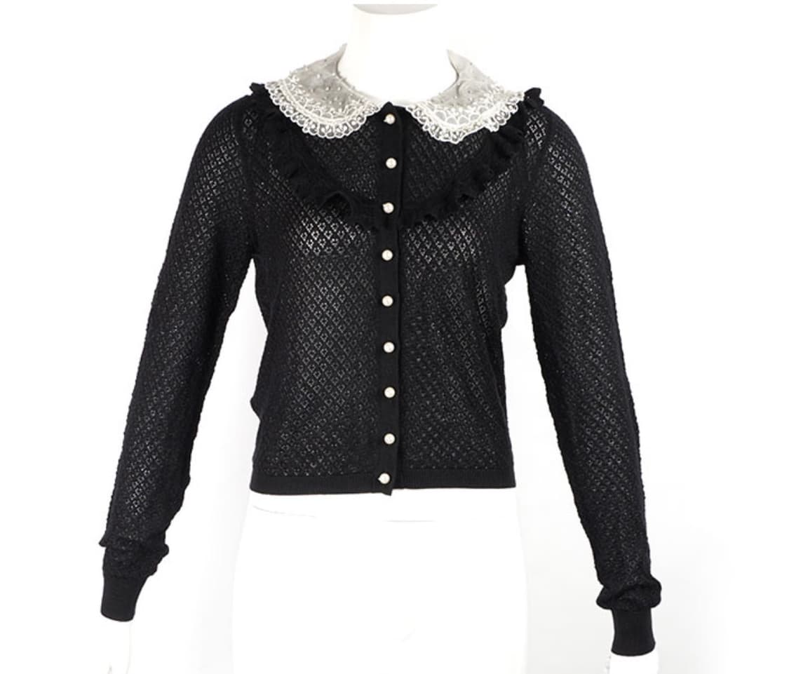 미우미우 블랙 카라 가디건 40 상품이미지1