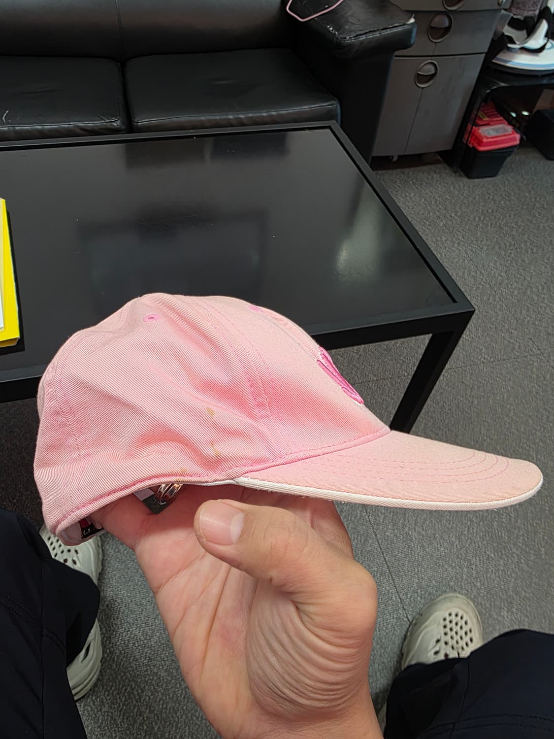 마자플라바 y2k 자수로고 핑크볼캡 상품이미지5