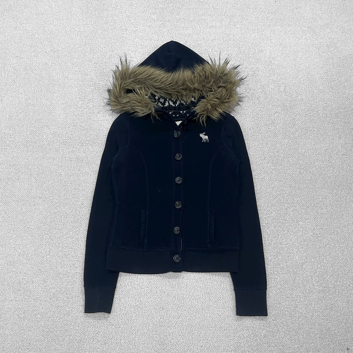 아베크롬비 울프죠 후드퍼 집업 네이비 상품이미지2