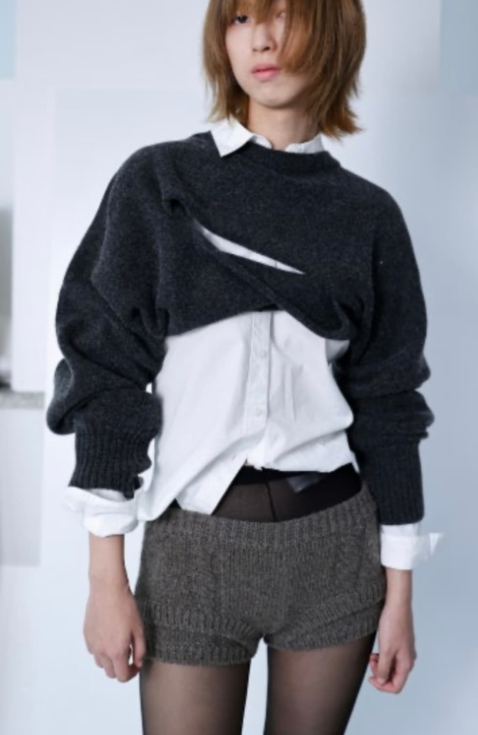 울리카샹투스 니트반바지 마이크로쇼츠 Brown 상품이미지3