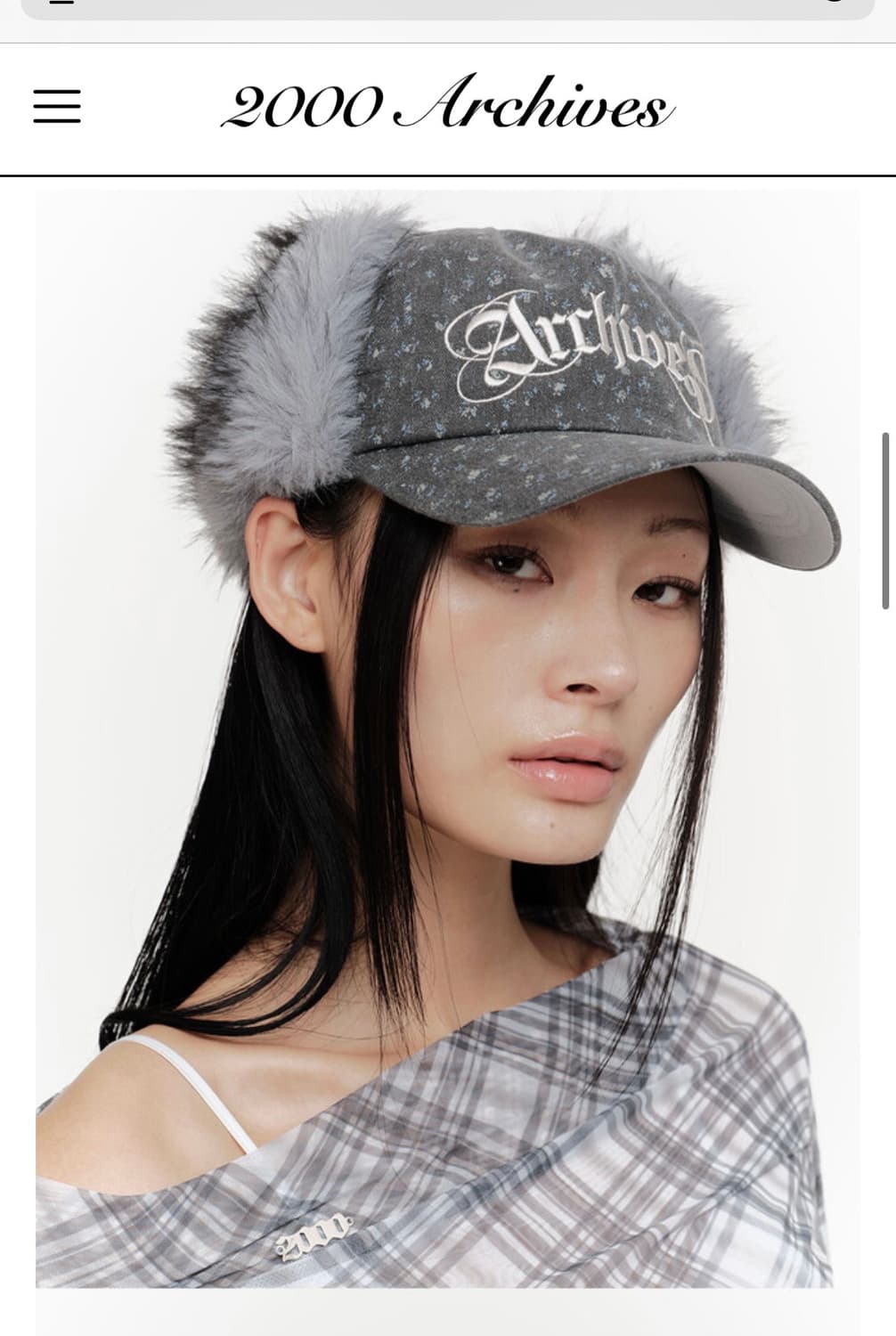 2000아카이브 데이지 퍼 이어플랩 모자 상품이미지2