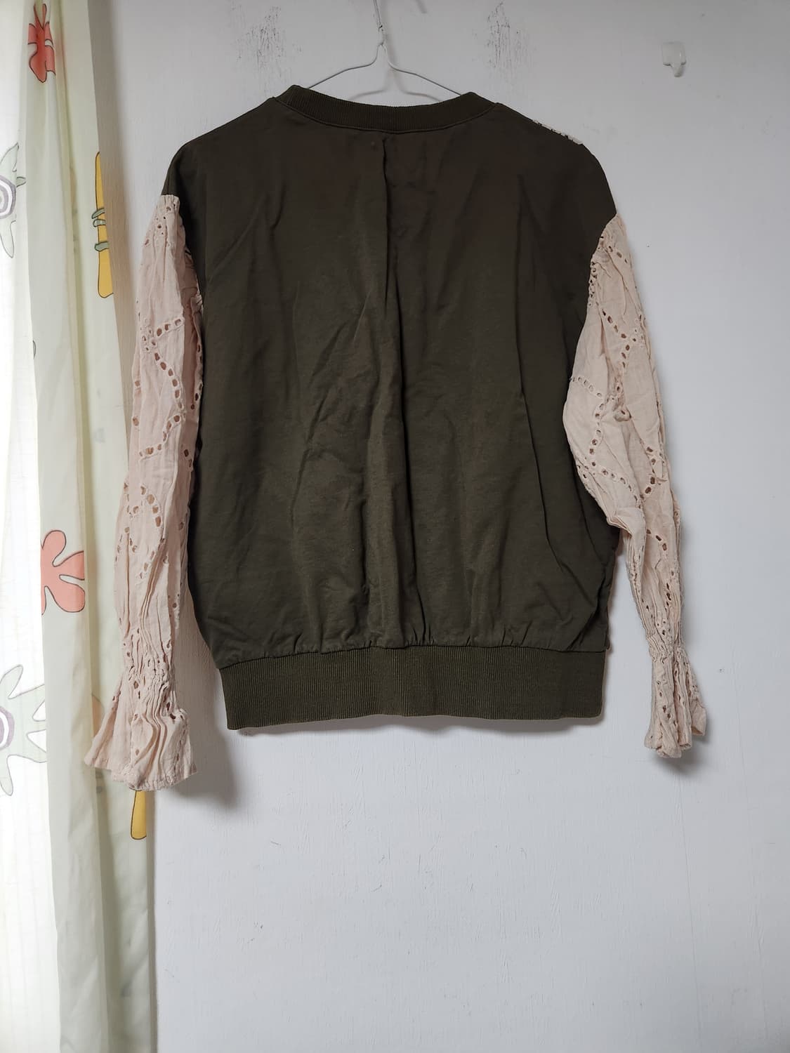 배색 레이스 프린팅 맨투맨 티셔츠F(~66) 상품이미지2