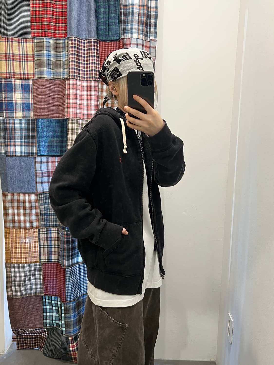 폴로 블랙 후드집업 상품이미지1