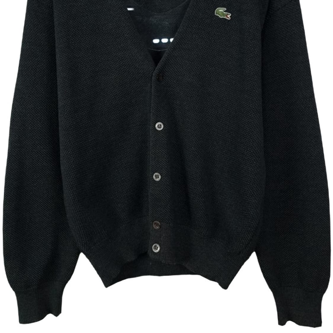 [라코스테] 로고 패치 브이넥 니트 가디건 챠콜 M19254 상품이미지5