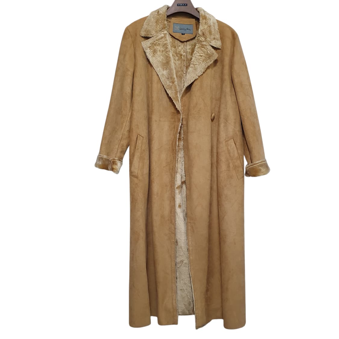 (77) 빈티지 카멜 베이지 롱 무스탕 코트 모리걸 상품이미지2