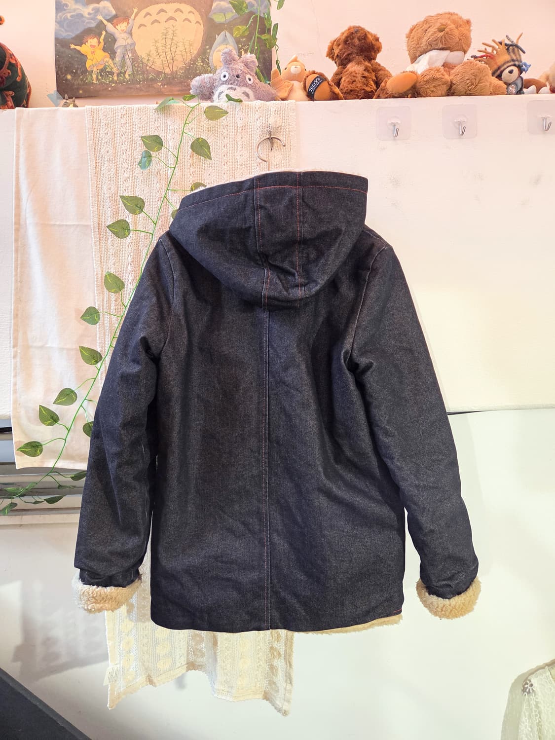 양털 안감 데님 후드 아우터 상품이미지5