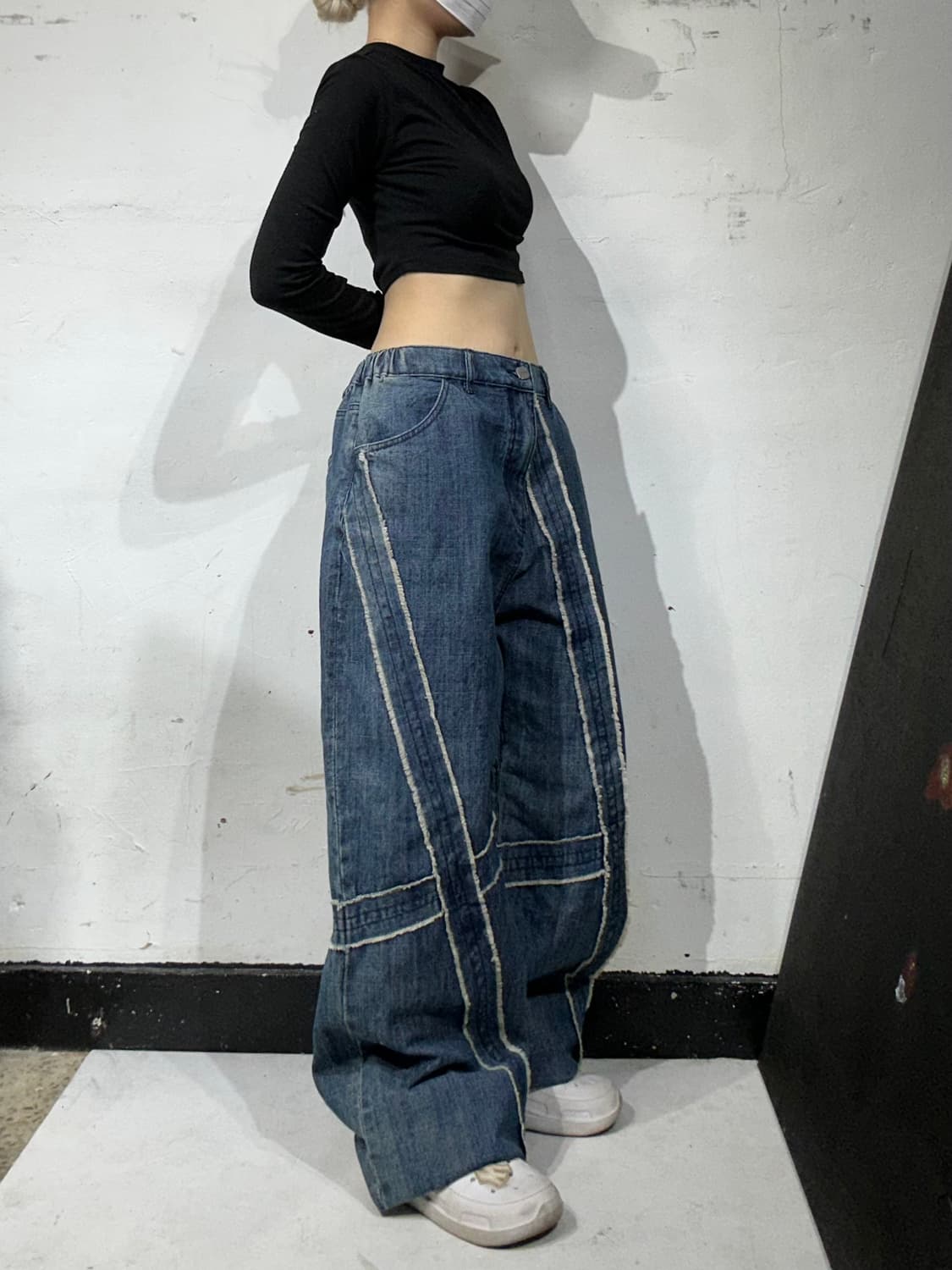 빈티지 중청 디트로이트 본즈 와이드 데님 팬츠 청바지 XL 상품이미지1