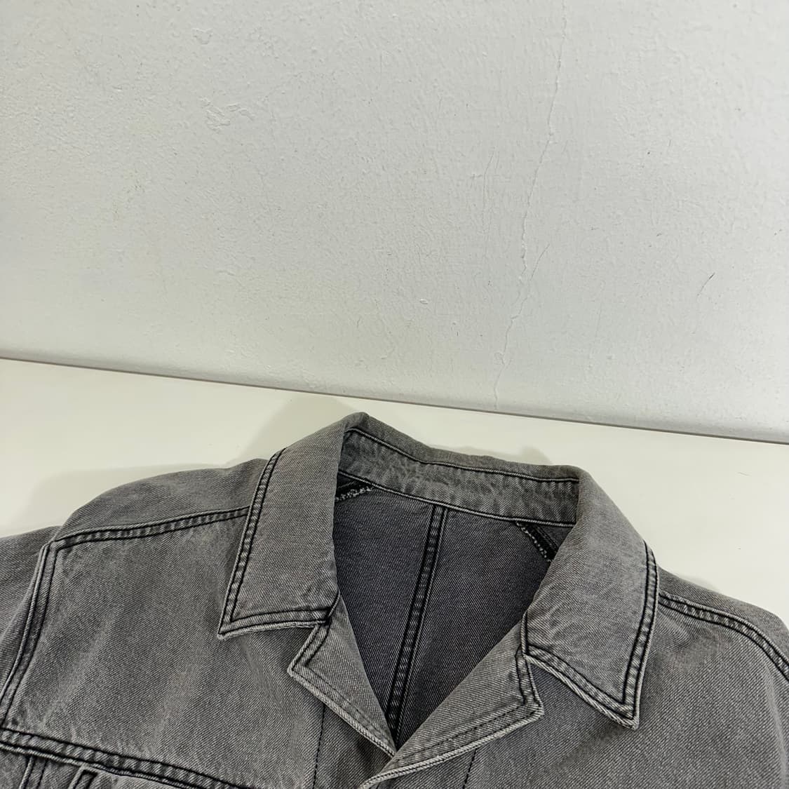 L 일꼬르소 빈티지그레이 투포켓 데님자켓 청자켓 상품이미지5