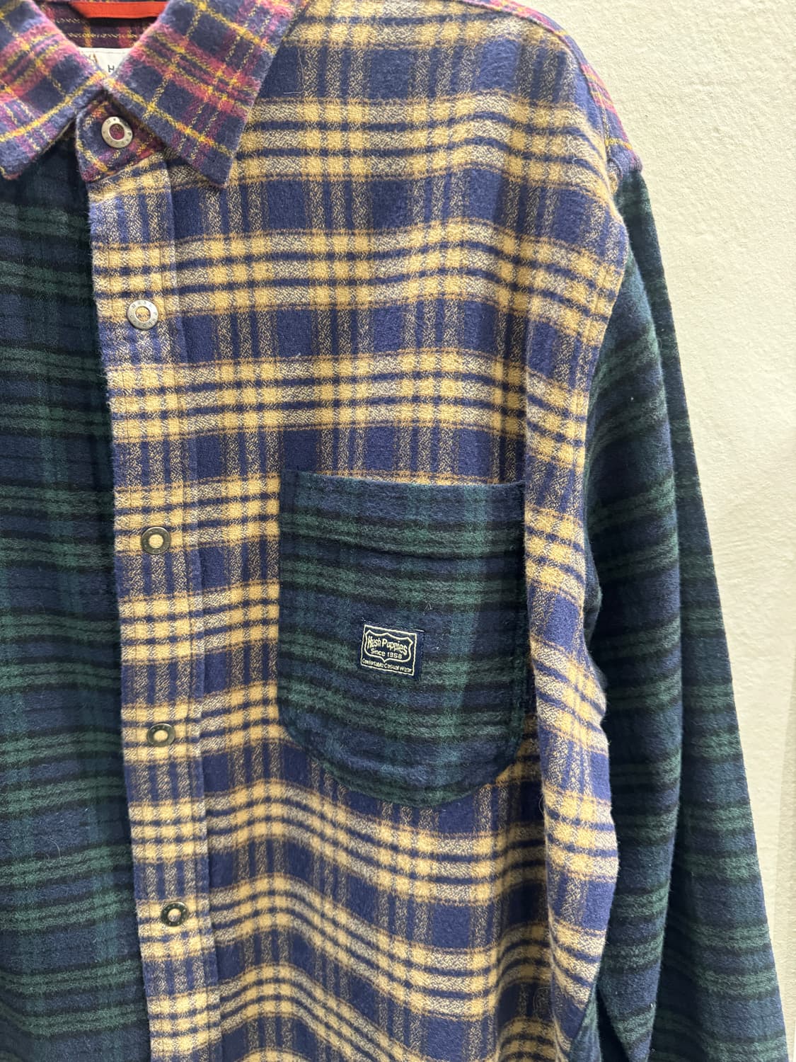 japan hush puppies 배색체크 셔츠 상품이미지3