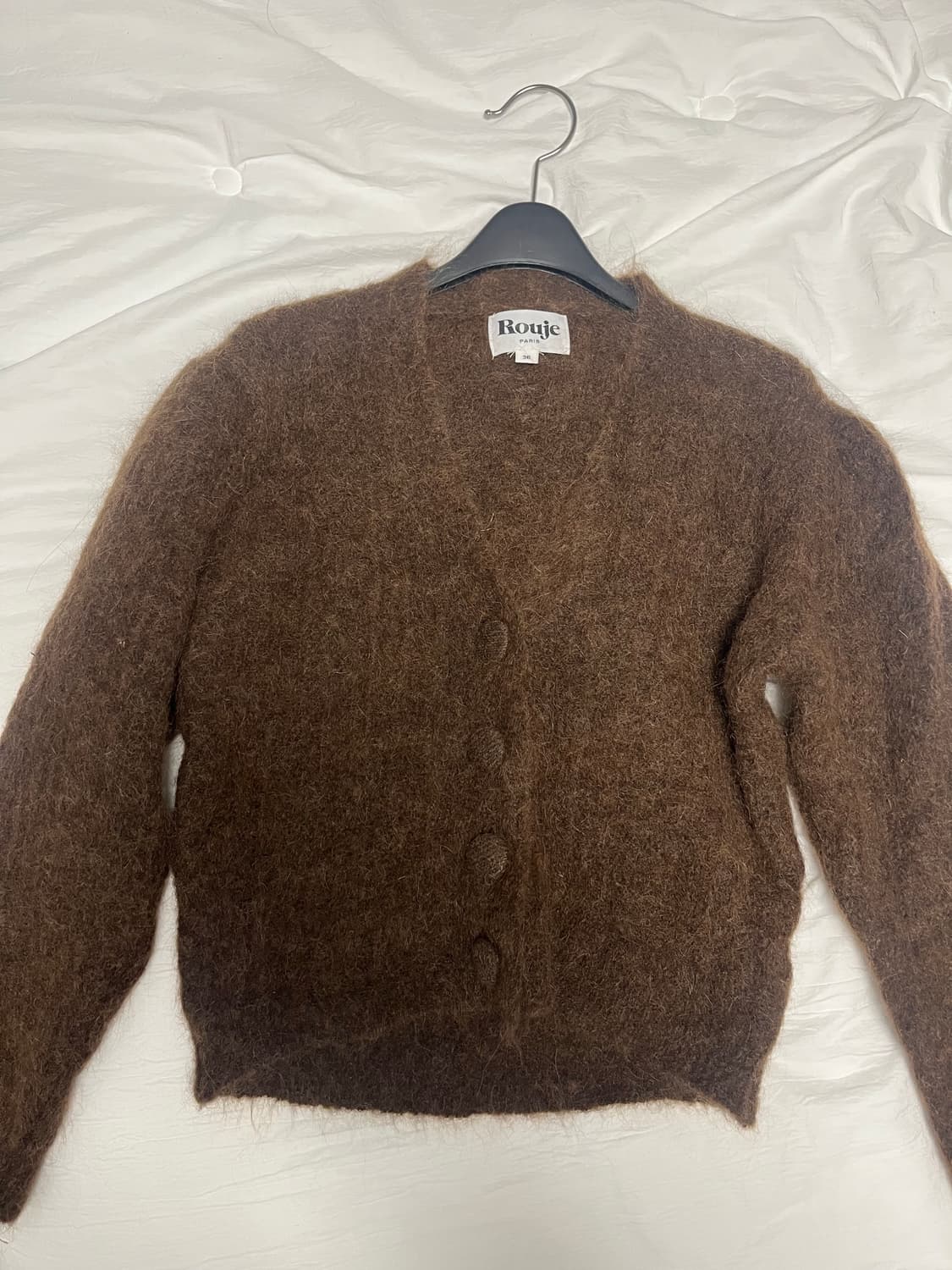 루즈 브라운 퍼프 가디건 상품이미지2