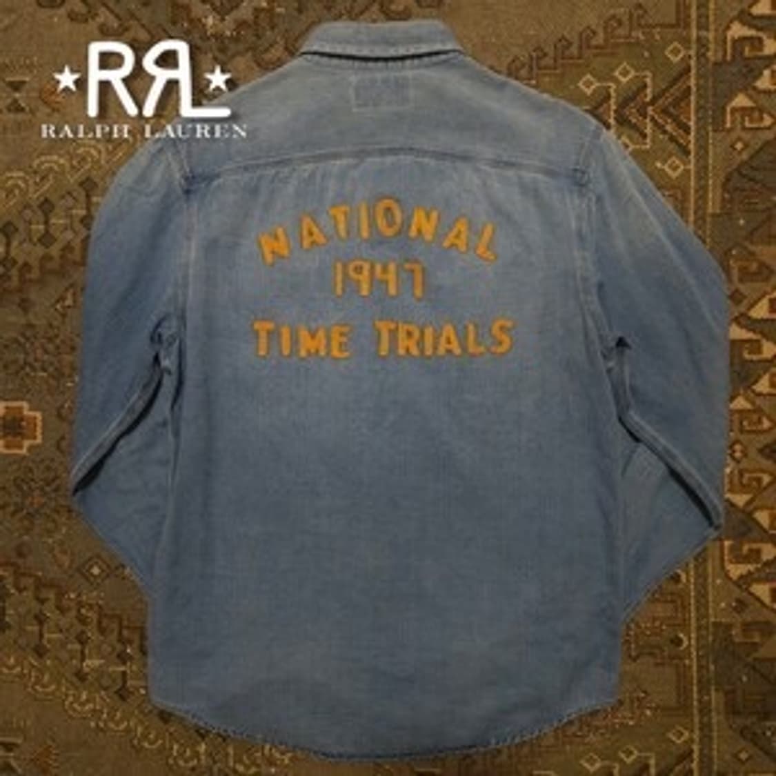 RRL 임브로이더 헤링본 워크셔츠 S 상품이미지1