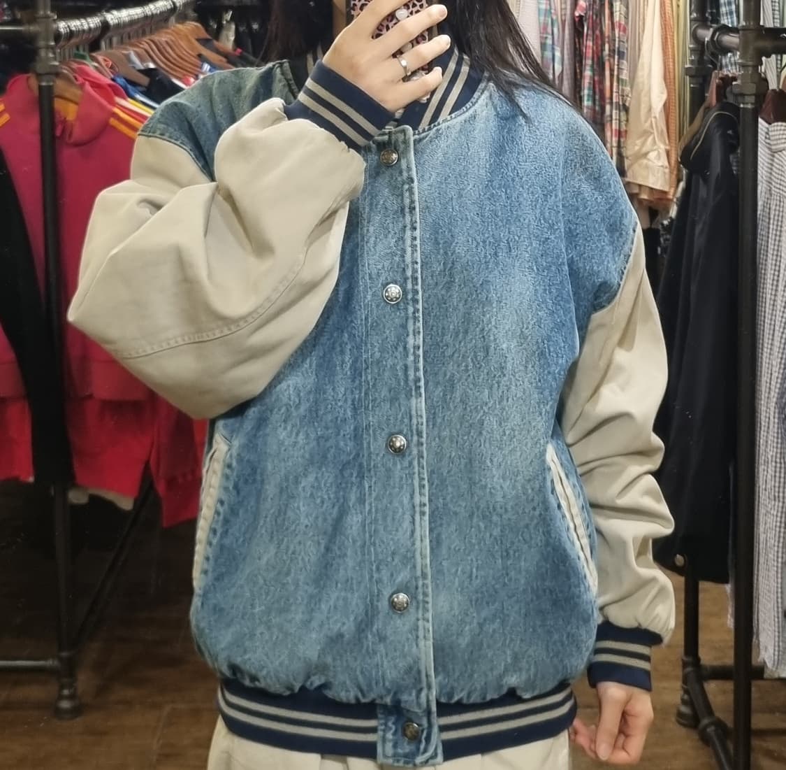 [Hi] vtg 빈티지 데님 바시티 자켓 블루 상품이미지4