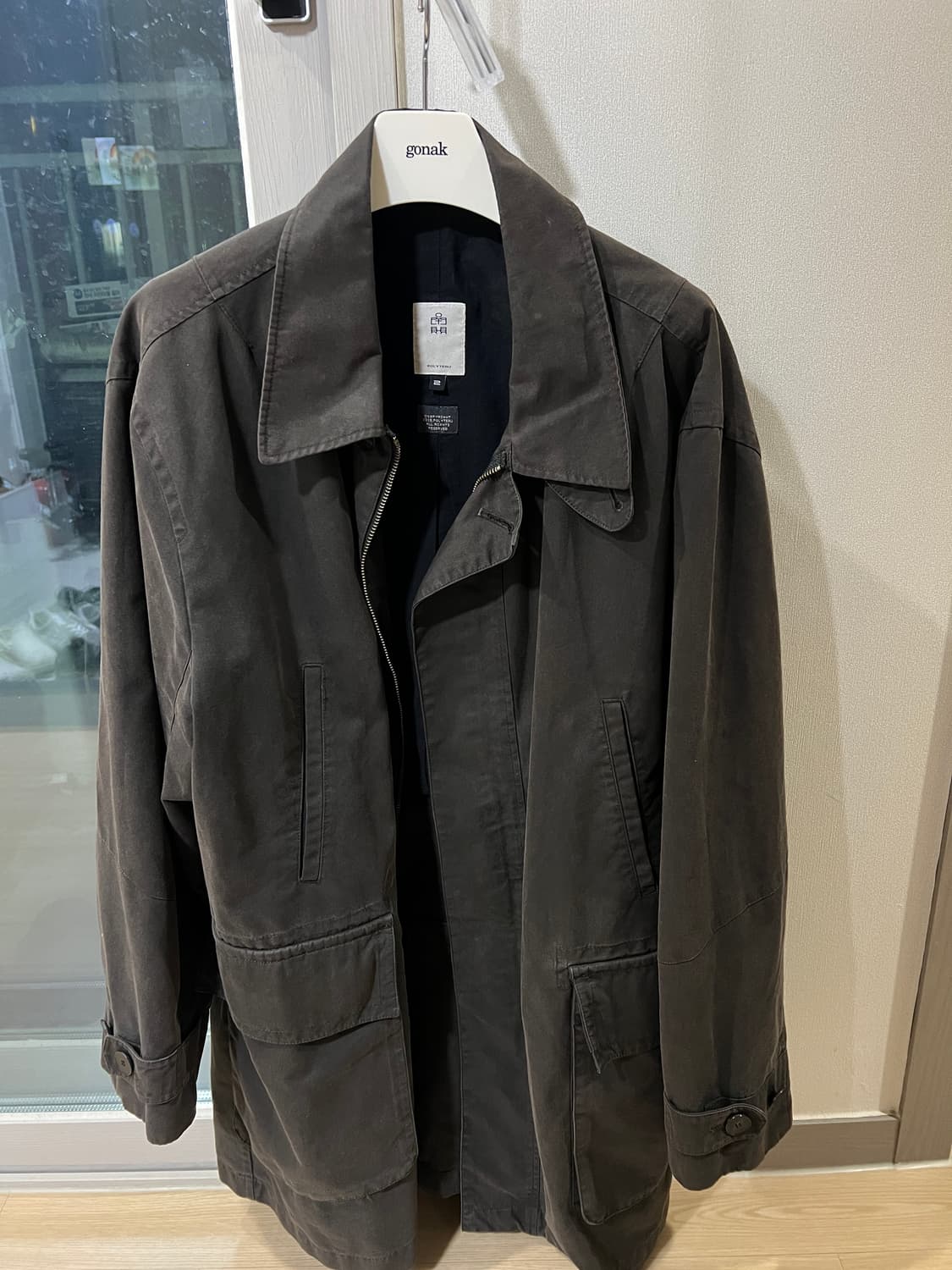 [2] 폴리테루 카코트 가먼트다이 차콜올리브 상품이미지1