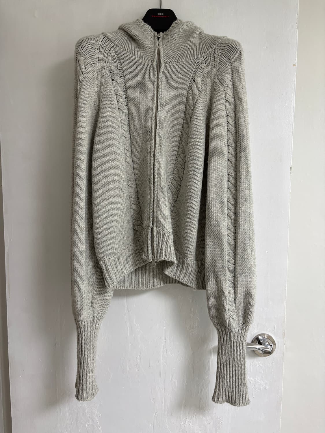 울리카상투스 후디드 로프 가디건 그레이 상품이미지3