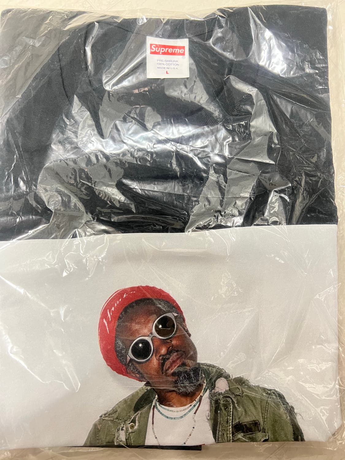 슈프림 안드레 3000 포토티 블랙 L 상품이미지2