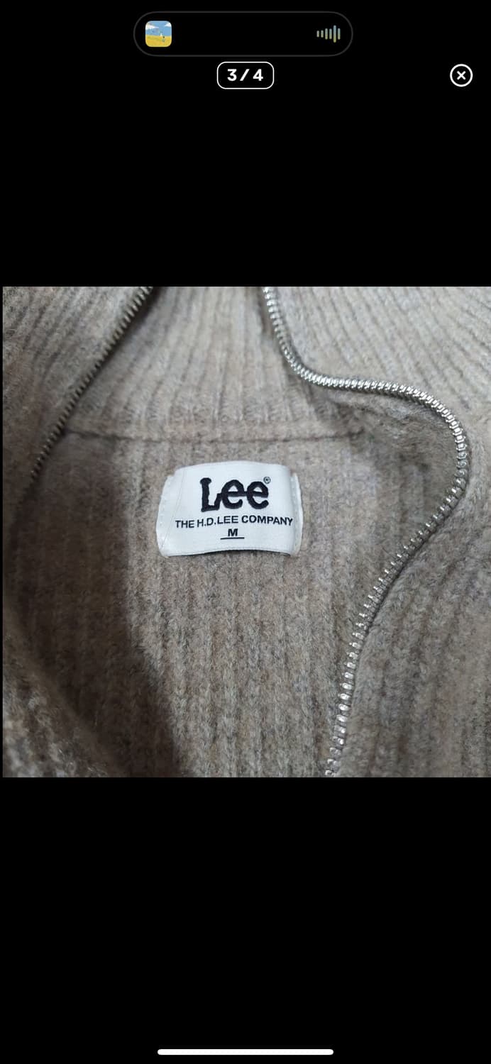  (바배) Lee 리 베이지 니트 반집업 상품이미지3