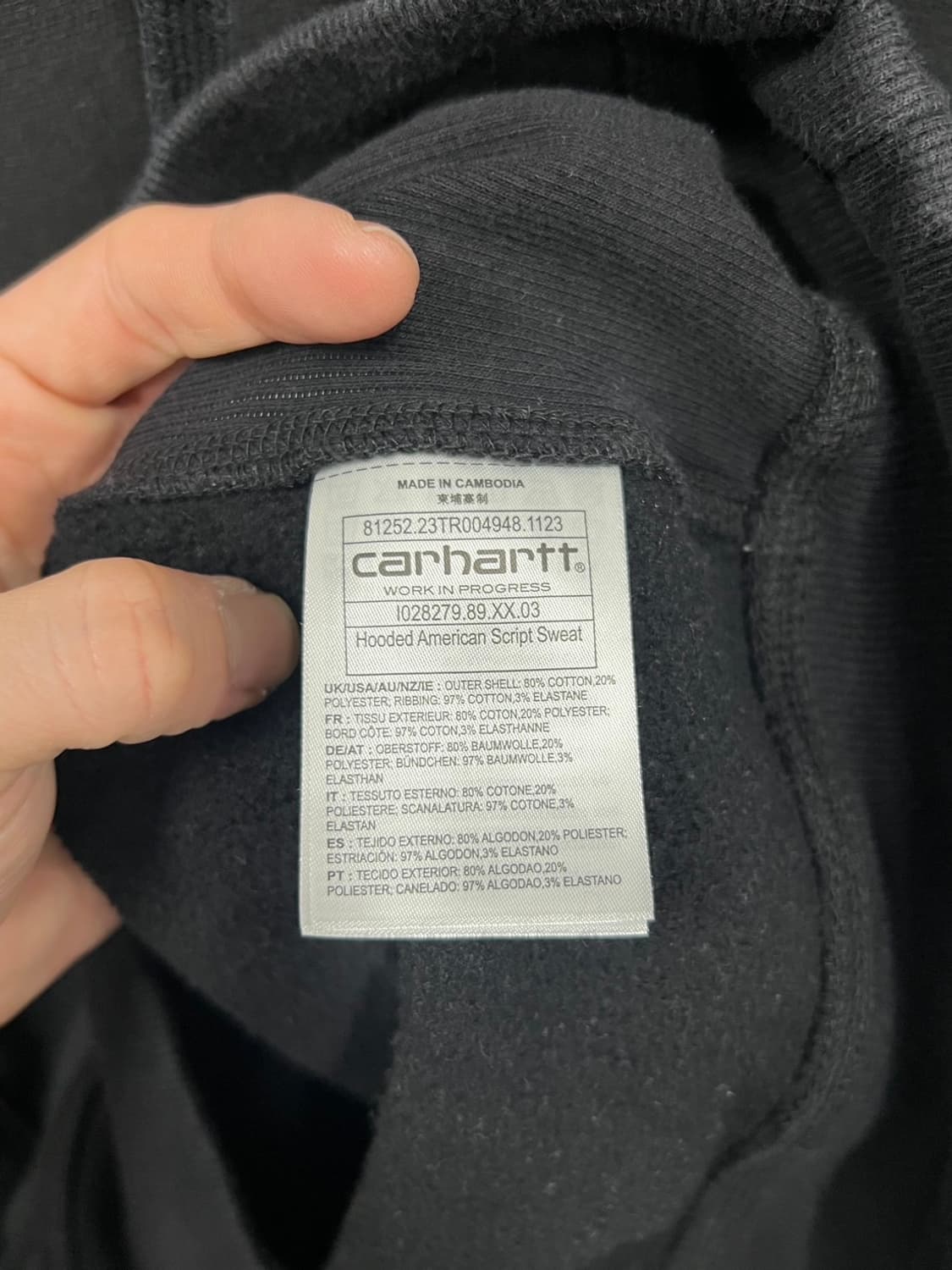 칼하트wip 아메리칸 스크립트 풀오버 기모 후드티 상품이미지6