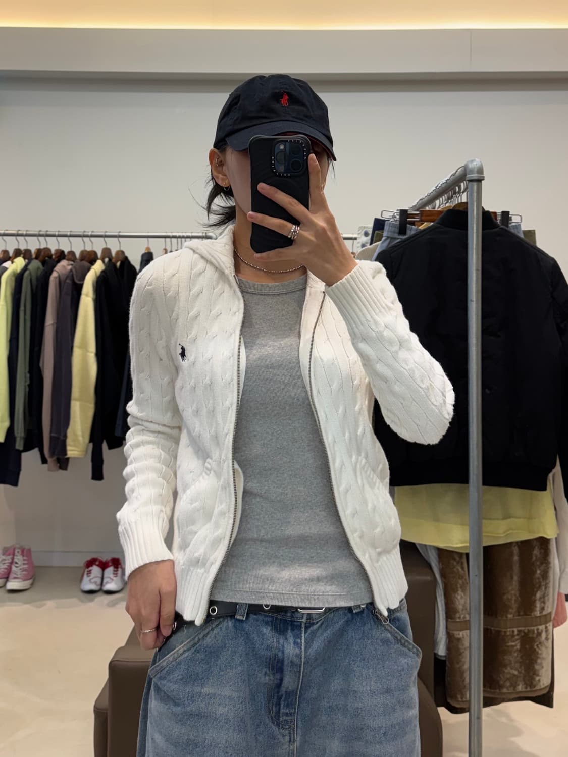 폴로 랄프로렌 우먼 케이블 니트 후드집업 상품이미지6