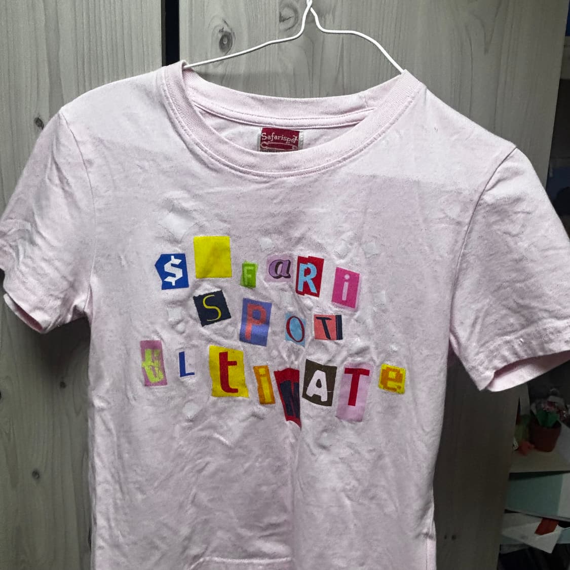 사파리스팟 스티커팩 반팔티 핑크 1사이즈  상품이미지2