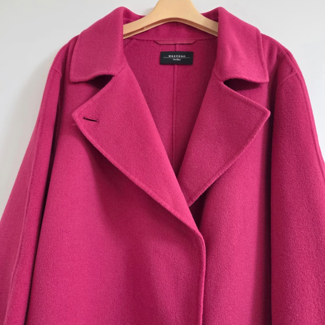 위켄드 막스마라 버진 울 혼방 A라인 루즈핏 하프 코트 상품이미지5