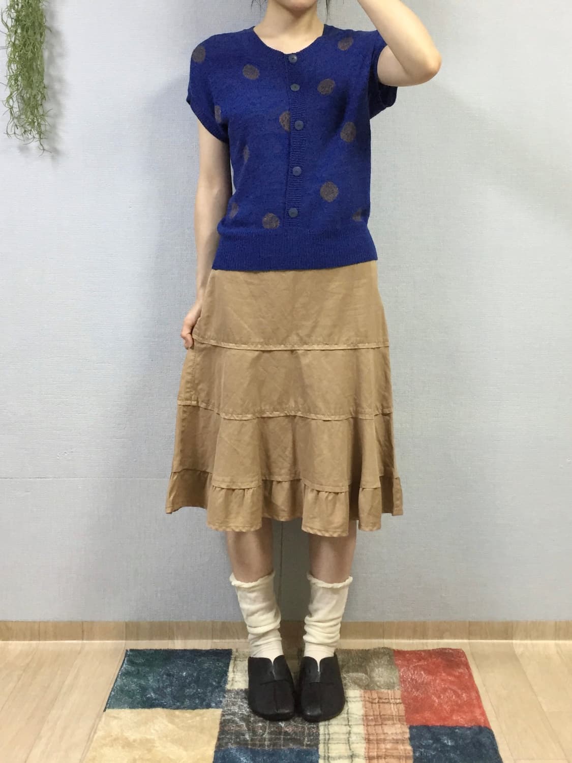 Japanese vintage dot knit top 상품이미지3