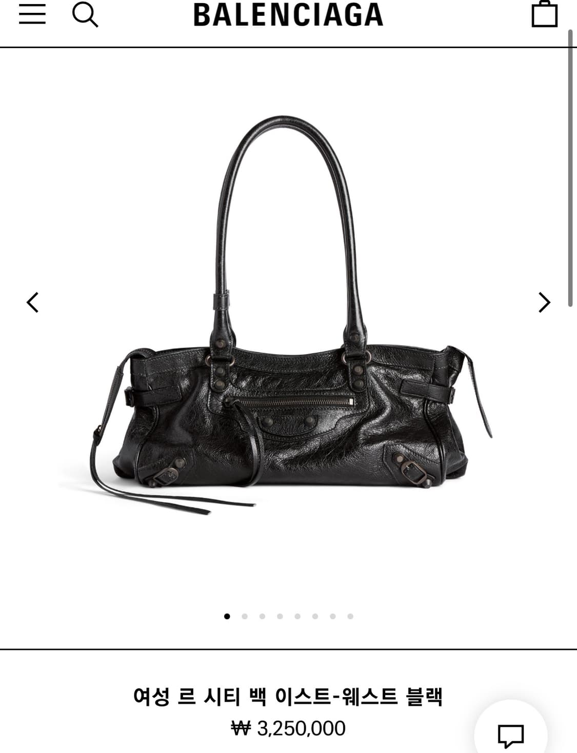 [새상품급 정품] 발렌시아가 르 시티 모터백 이스트웨스트 블랙 상품이미지10