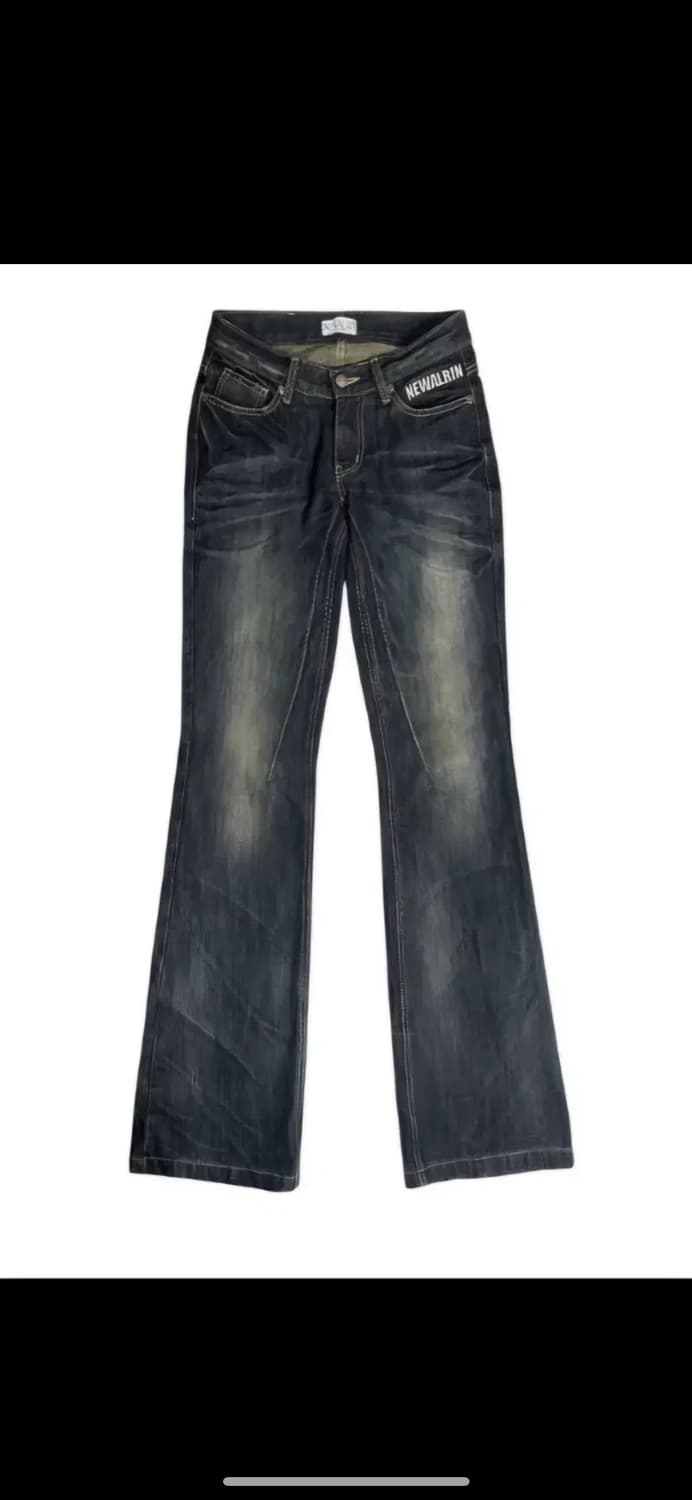 뉴얼린 버닝핀턱워싱 부츠컷 데님 팬츠 s 상품이미지1